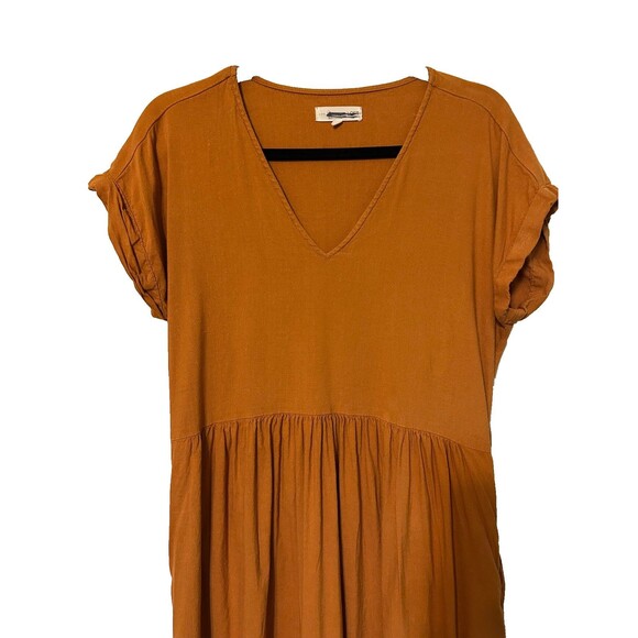 Lou & Grey Womens‎ Size Small Linen Blend Dress Oversized Pockets Rust Orange - Picture 2 of 10